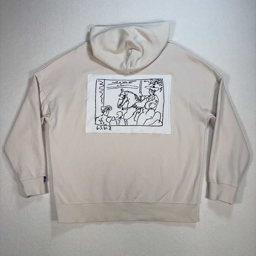 Zara Picasso Hoodie Men's M Beige Le Picador Stretch‎ Art Pullover